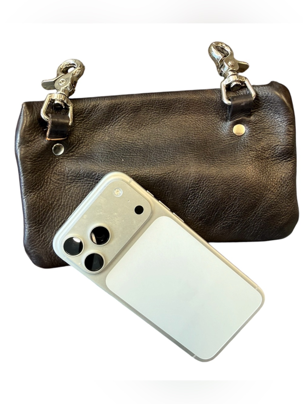 Genuine pure Leather Chain Biker Wallet machine hooks